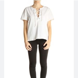 JCrew lace up top large